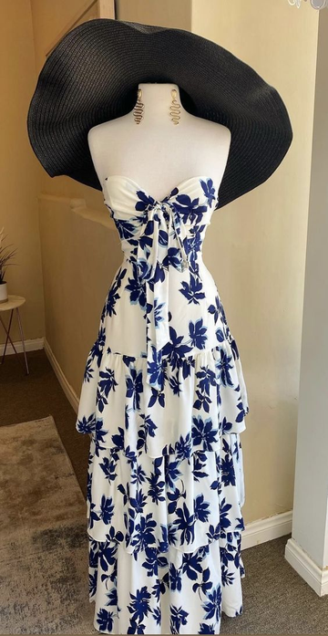 Strapless Casual Party Dress Layered Prom Dress HZ1023